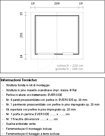 casetta giardino roma Ever disegno tecnico